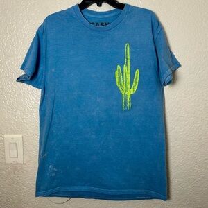 Johnny Cash Graphic T-Shirt in Acid Washed Blue NWOT